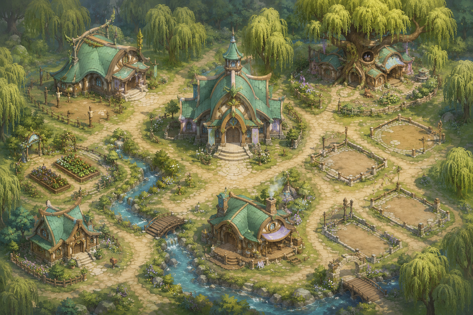 Quiet Willowgrove town view